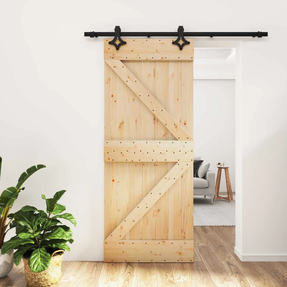 Slankios durys 85 x 210 cm Natūrali ir juoda