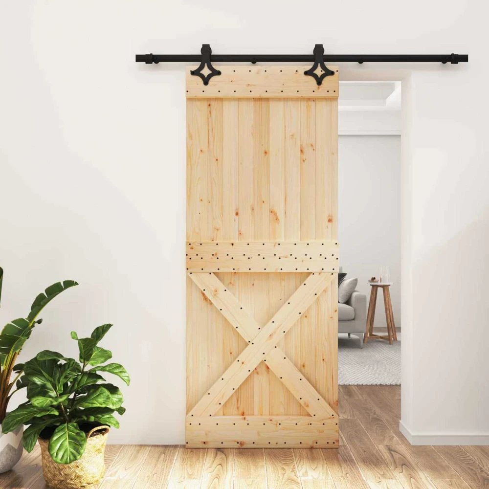 Slankios durys 85 x 210 cm Natūrali ir juoda