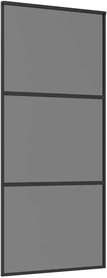 Slankios durys 90 x 205 cm Grūdintas stiklas ir aliuminis