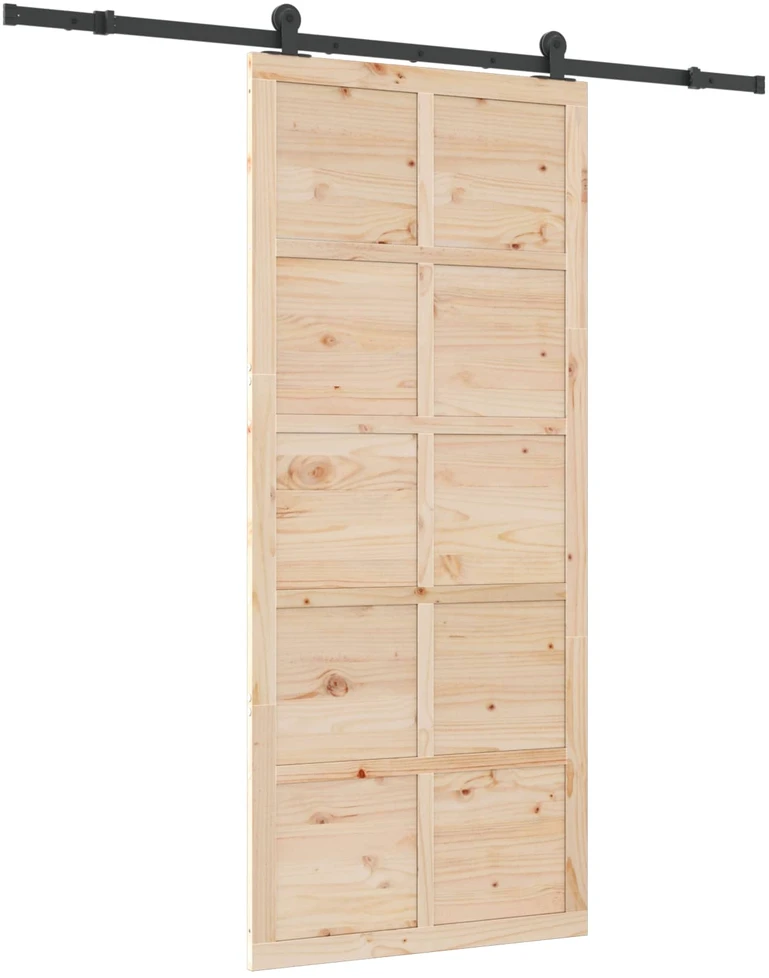 Slankios durys 90 x 208 cm Pušies medienos masyvas Natūrali