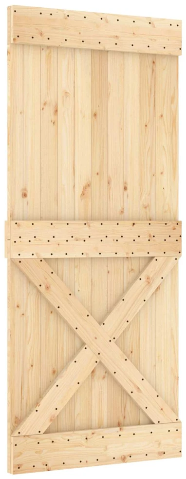 Slankios durys 90 x 210 cm Natūrali ir juoda