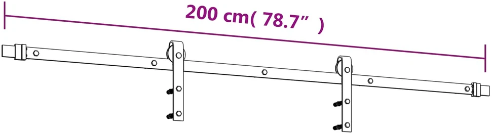 Slankios durys 90 x 210 cm Natūrali ir juoda