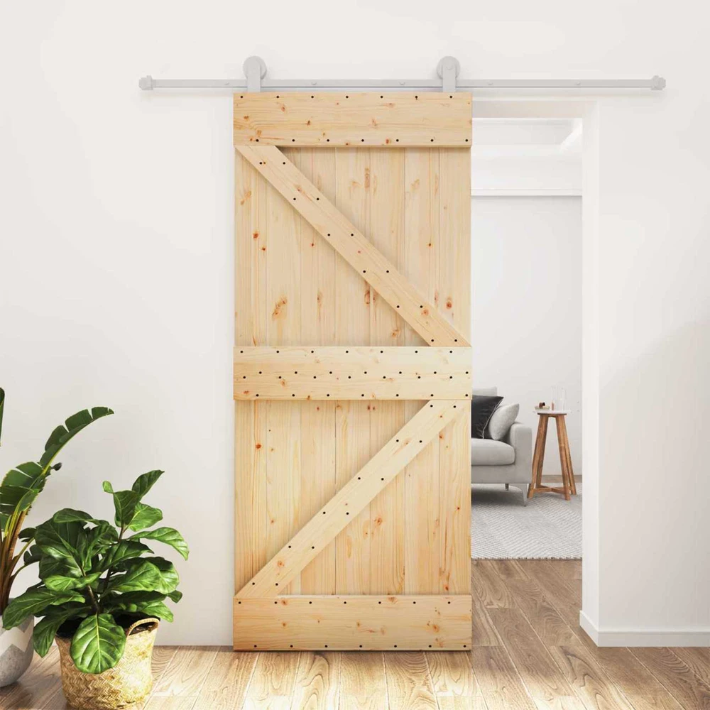 Slankios durys 90 x 210 cm Pušies medienos masyvas