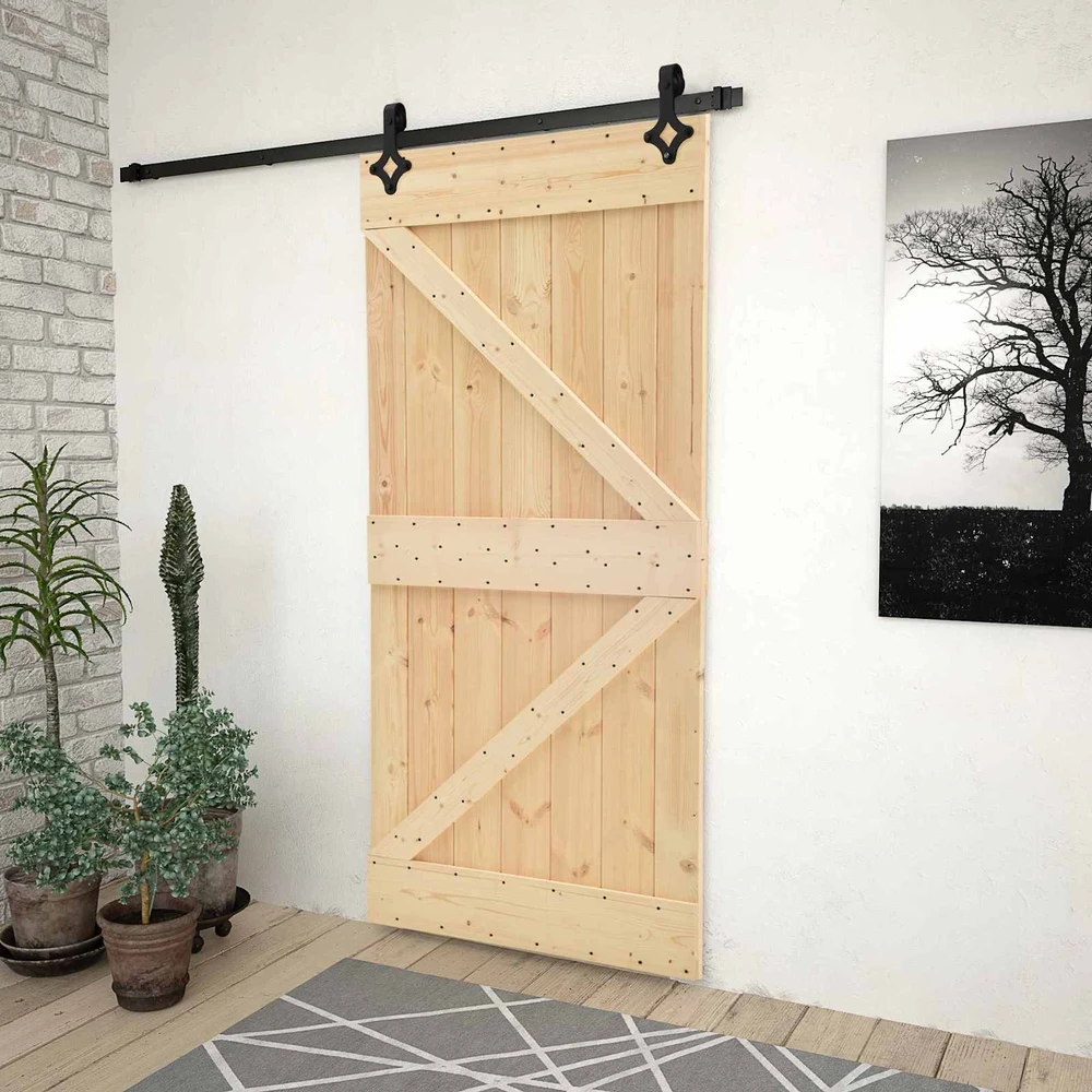 Slankios durys 90 x 210 cm Pušies medienos masyvas