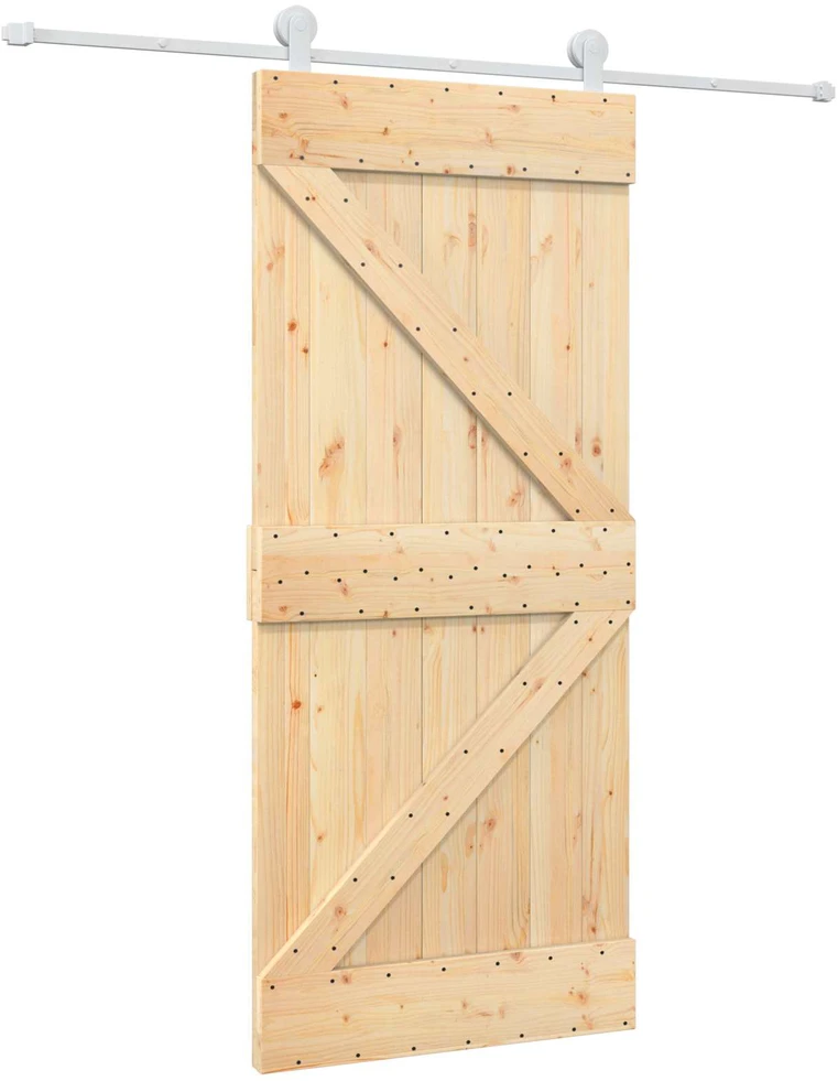 Slankios durys 90 x 210 cm Pušies medienos masyvas