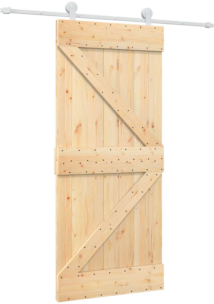 Slankios durys 90 x 210 cm Pušies medienos masyvas