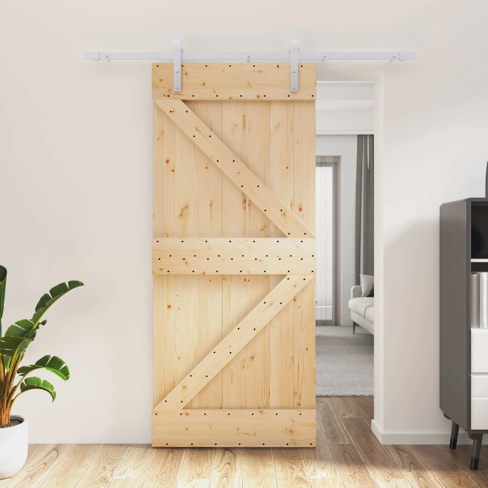 Slankios durys 90 x 210 cm Pušies medienos masyvas