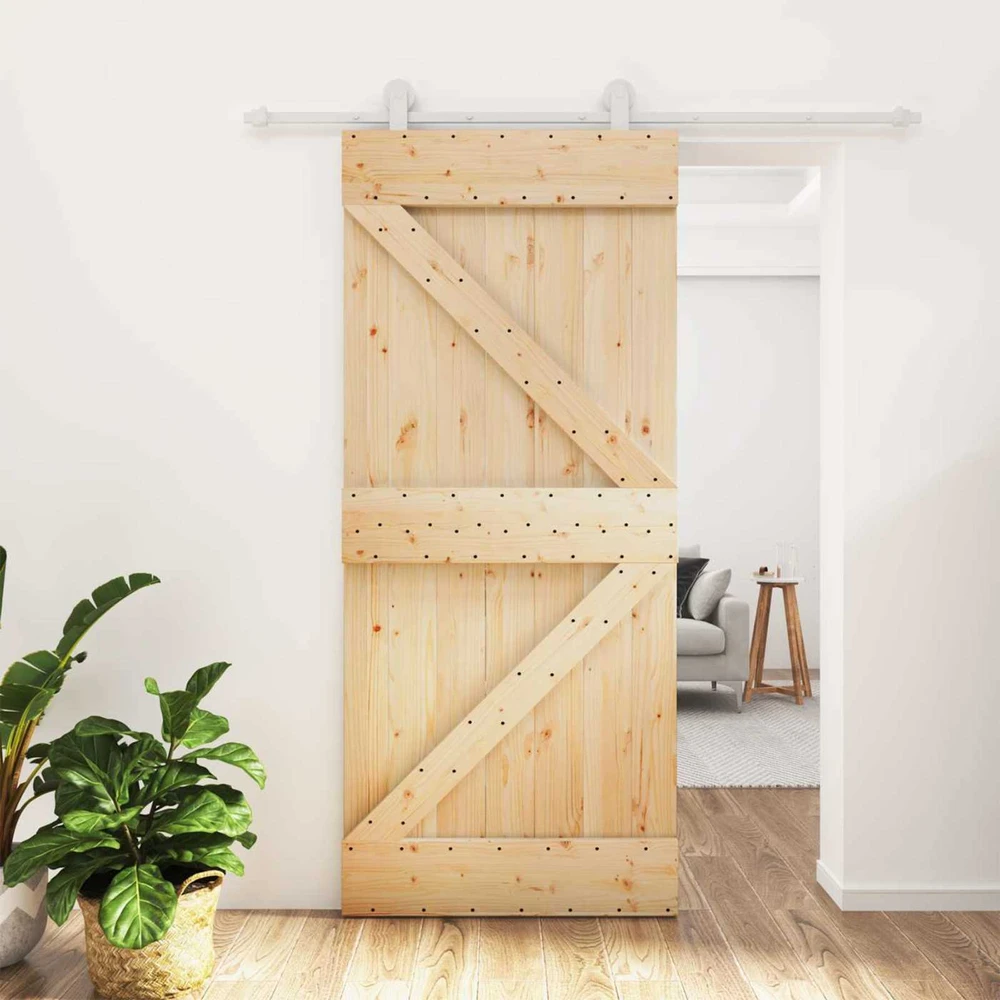Slankios durys 90 x 210 cm Pušies medienos masyvas