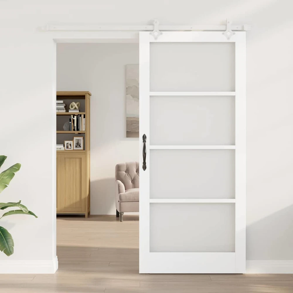 Slankios durys 93 x 211 cm Tvirtos pušies mediena ir stiklas