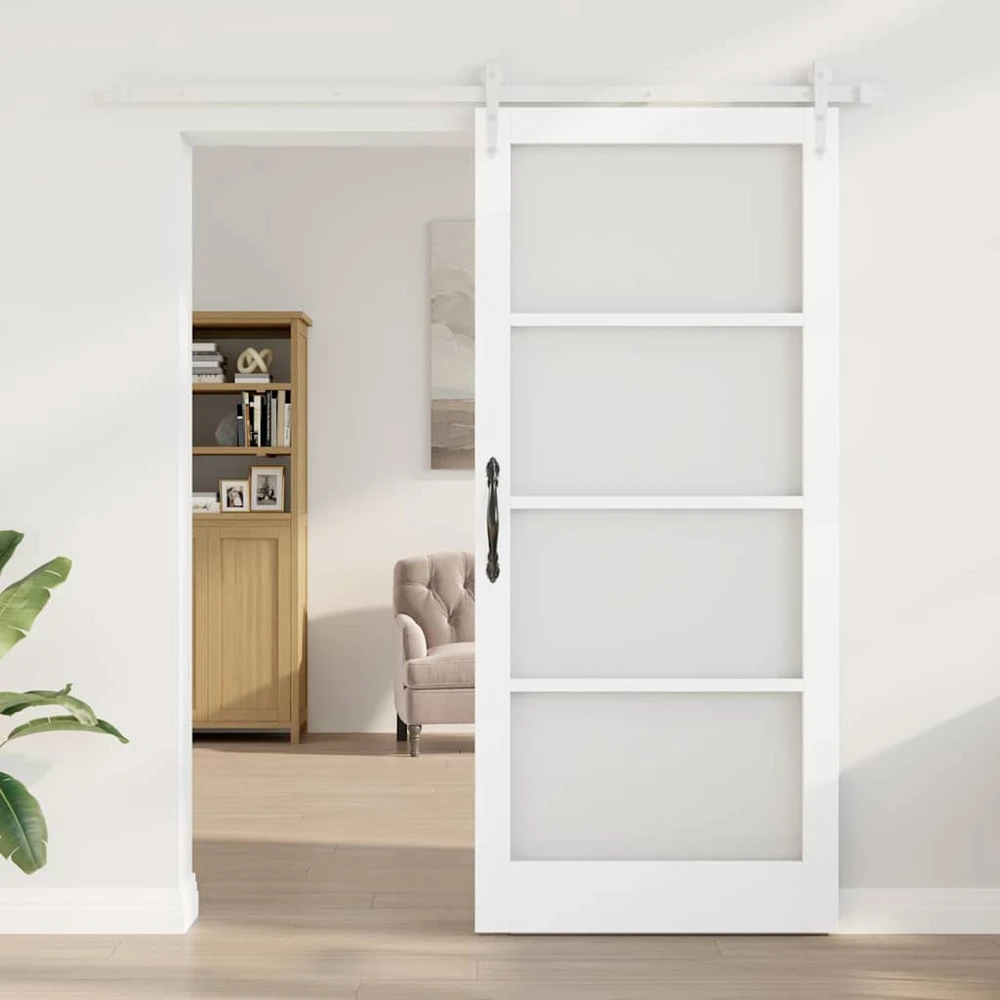 Slankios durys 93 x 211 cm Tvirtos pušies mediena ir stiklas