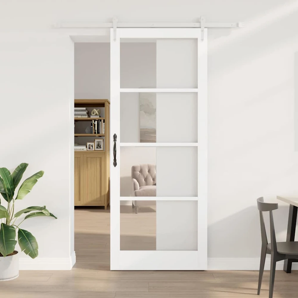 Slankios durys 93 x 232 cm Tvirtos pušies mediena ir stiklas