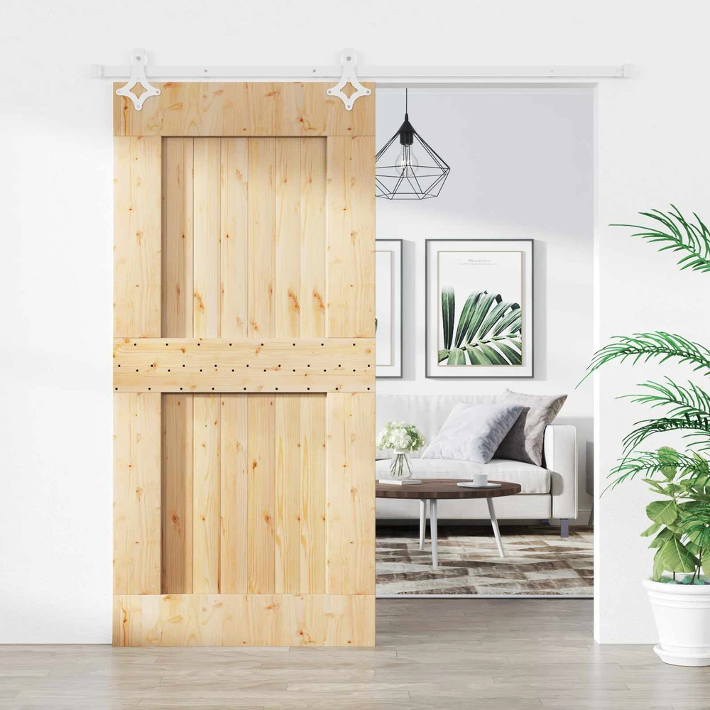 Slankios durys 95 x 210 cm Natūrali ir Balta