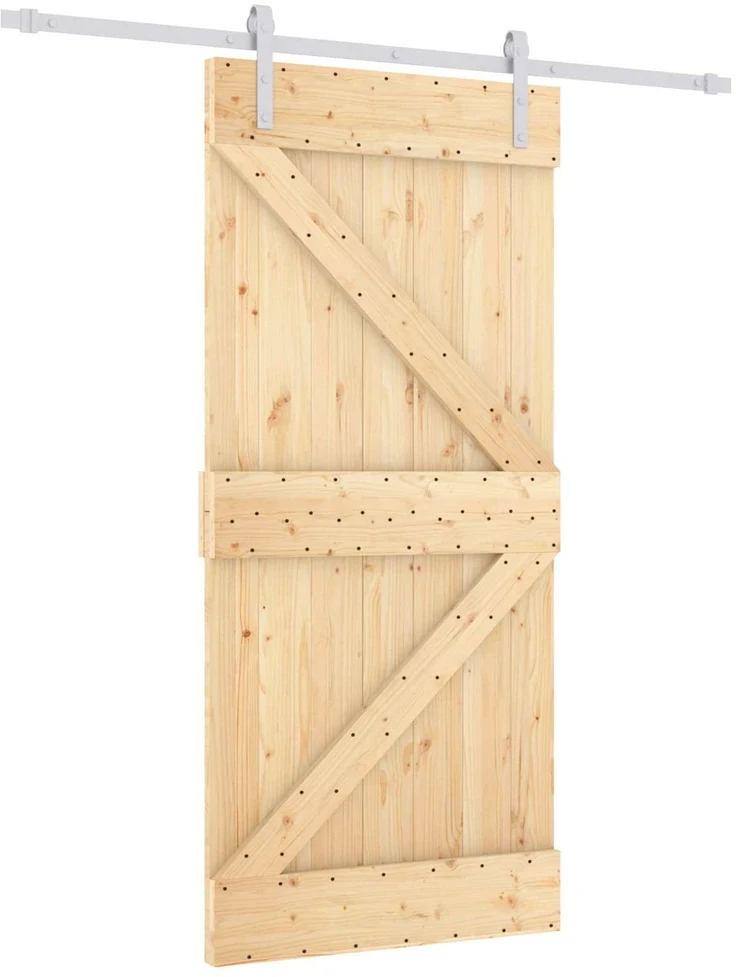Slankios durys 95 x 210 cm Natūrali ir Balta