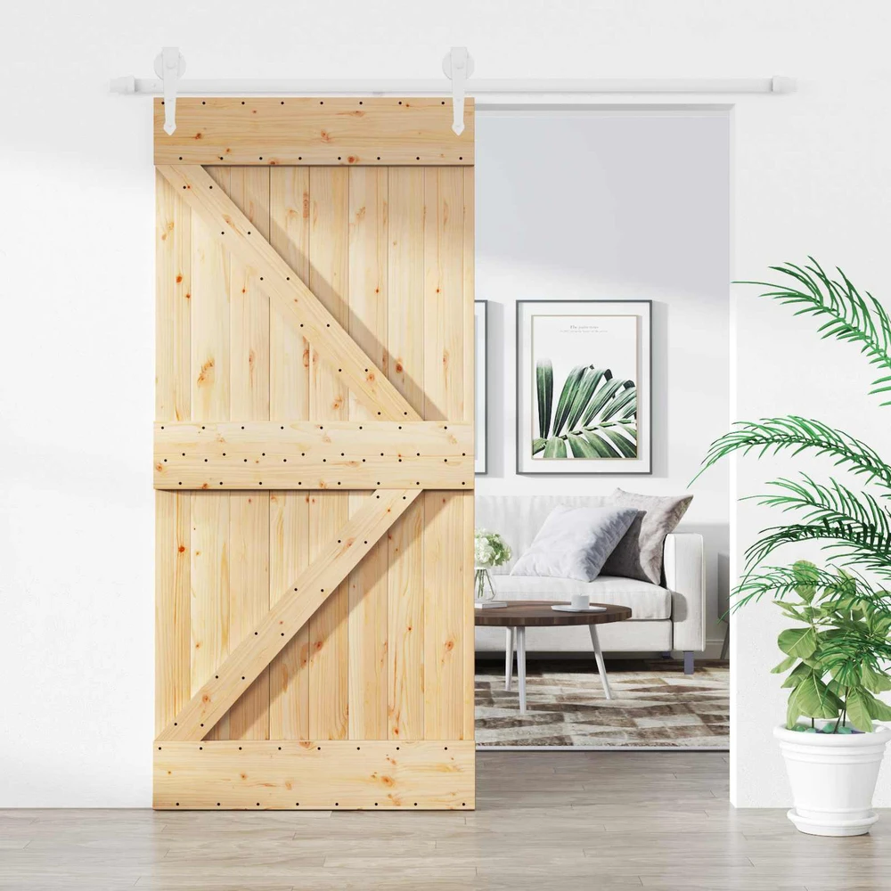 Slankios durys 95 x 210 cm Natūrali ir Balta