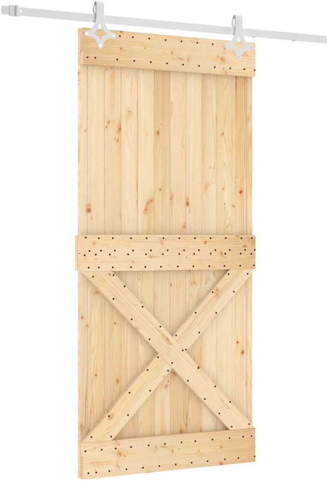 Slankios durys 95 x 210 cm Natūrali ir Balta