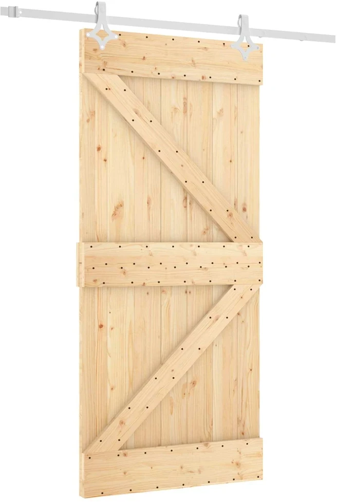 Slankios durys 95 x 210 cm Natūrali ir Balta