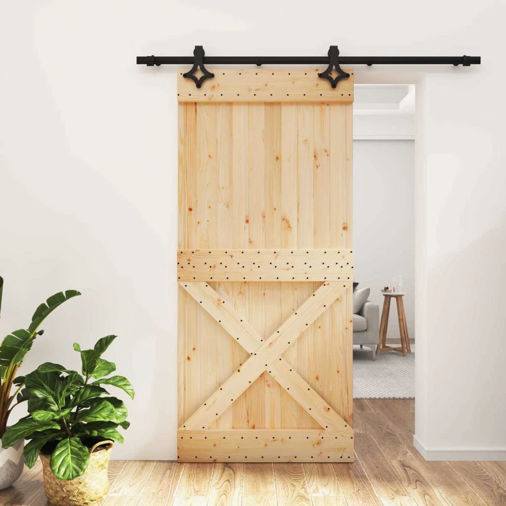 Slankios durys 95 x 210 cm Natūrali ir juoda