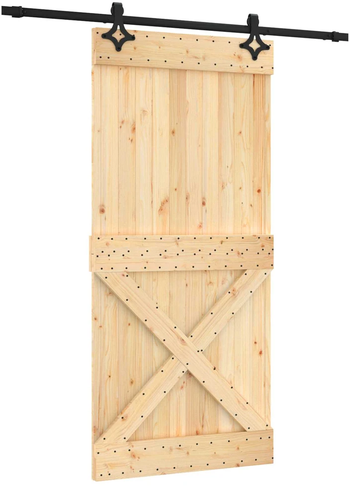 Slankios durys 95 x 210 cm Natūrali ir juoda