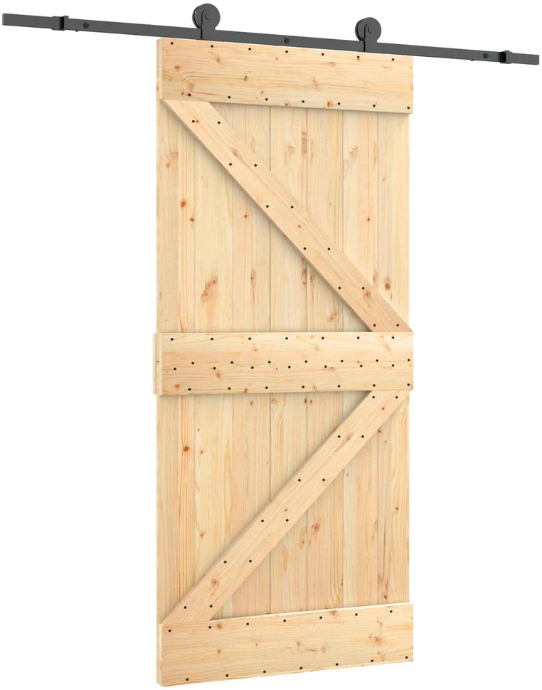 Slankios durys 95 x 210 cm Natūrali ir juoda