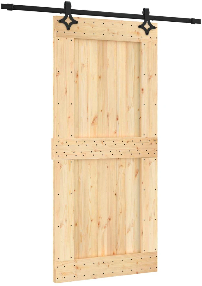 Slankios durys 95 x 210 cm Natūrali ir juoda