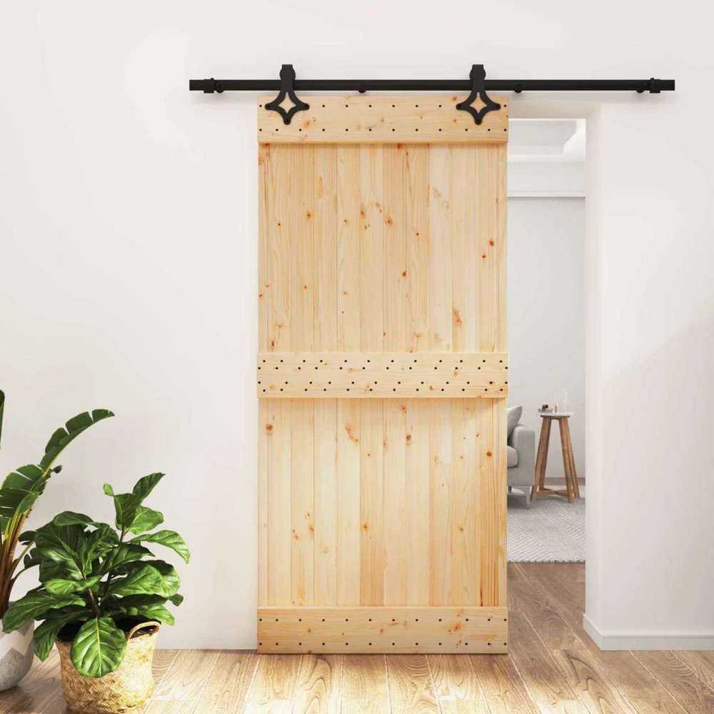 Slankios durys 95 x 210 cm Natūrali ir juoda