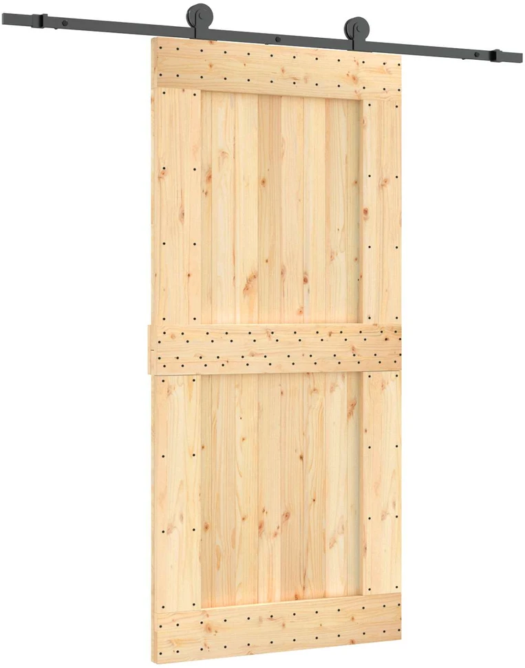 Slankios durys 95 x 210 cm Natūrali ir juoda