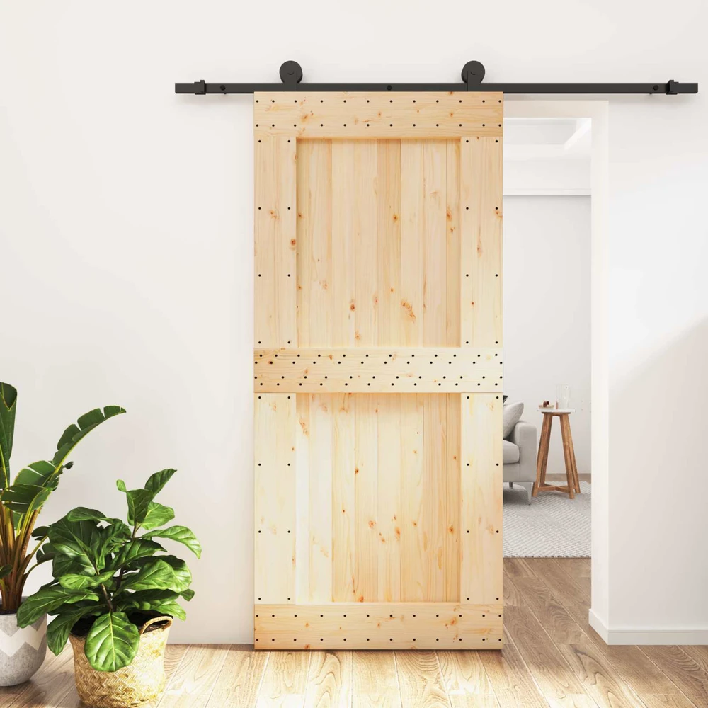 Slankios durys 95 x 210 cm Natūrali ir juoda