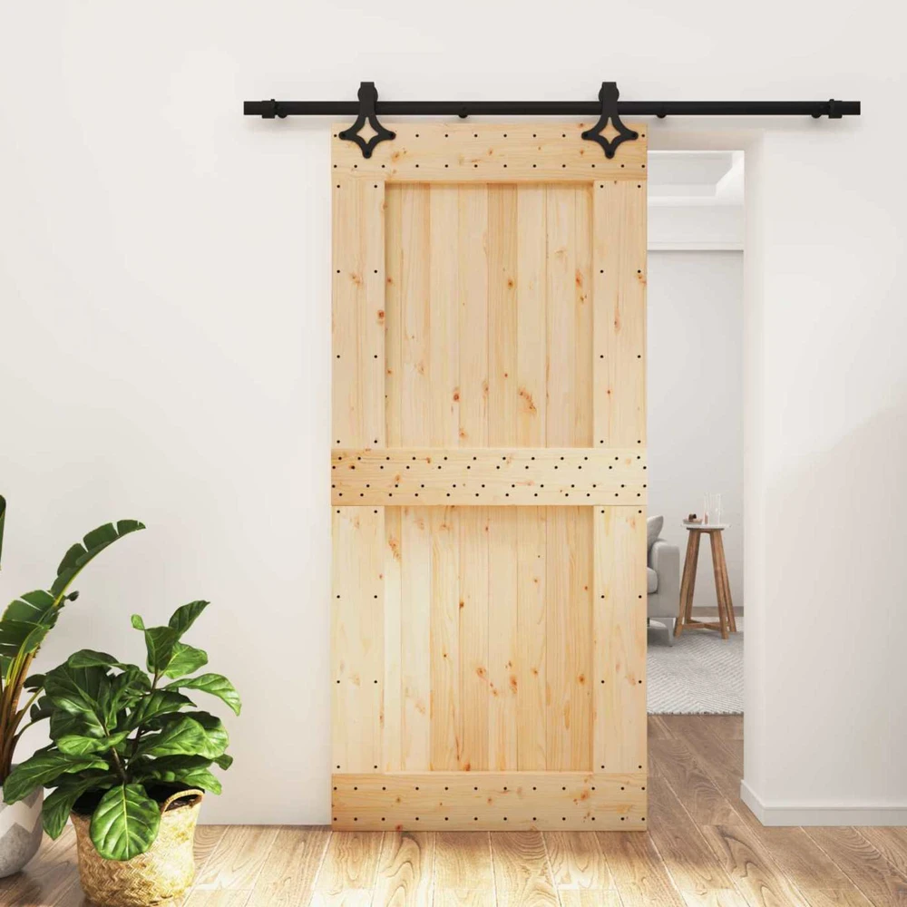 Slankios durys 95 x 210 cm Natūrali ir juoda
