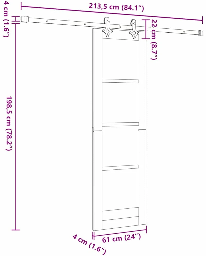 Slankios durys Balta 61 x 198,5 cm