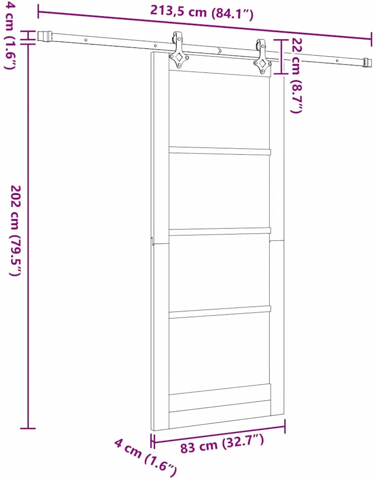 Slankios durys Balta 83 x 202 cm
