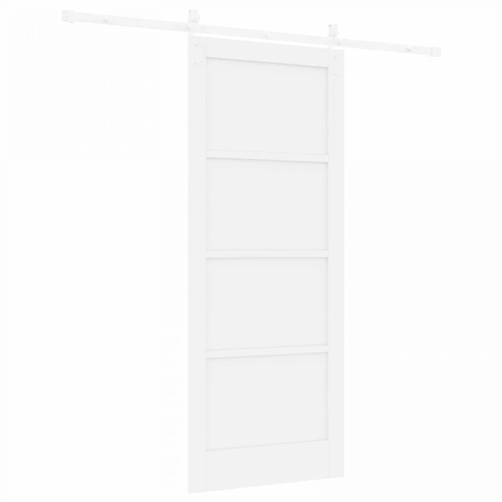 Slankios durys 83 x 202 cm Pušies medienos masyvas Balta