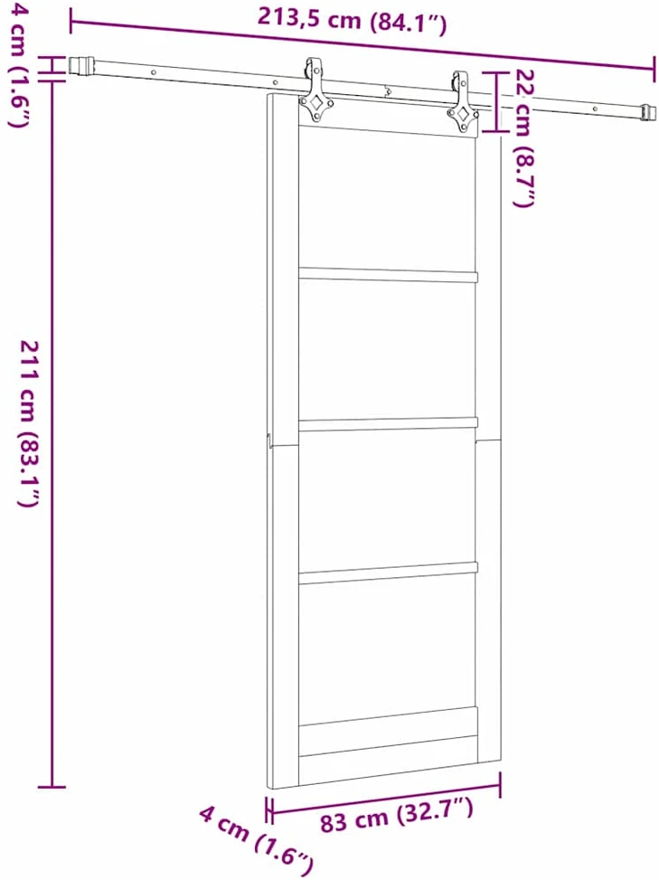 Slankios durys Balta 83 x 211 cm
