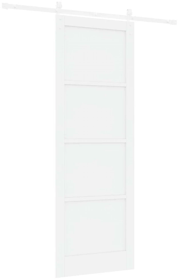 Slankios durys 83 x 232 cm Pušies medienos masyvas Balta