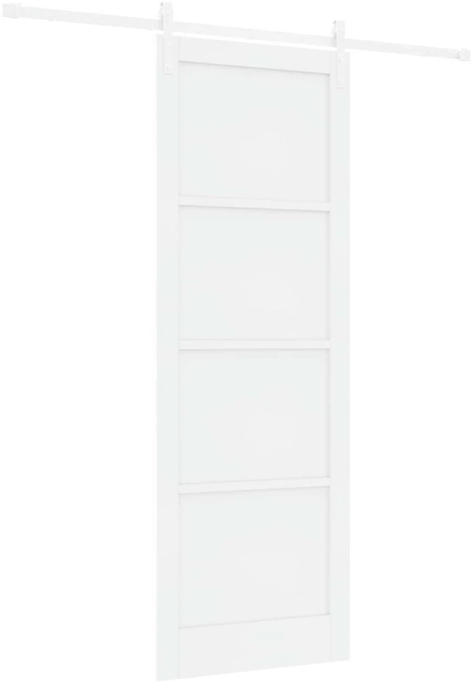 Slankios durys 83 x 232 cm Pušies medienos masyvas Balta