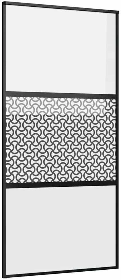 Stiklinės durys 102,5 x 2 x 205 cm Aliuminis Juoda