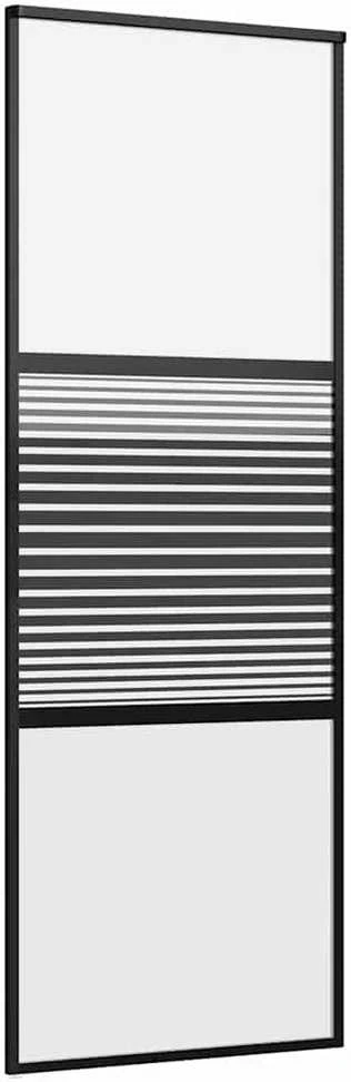 Stiklinės durys 76 x 2 x 205 cm Aliuminis Juoda