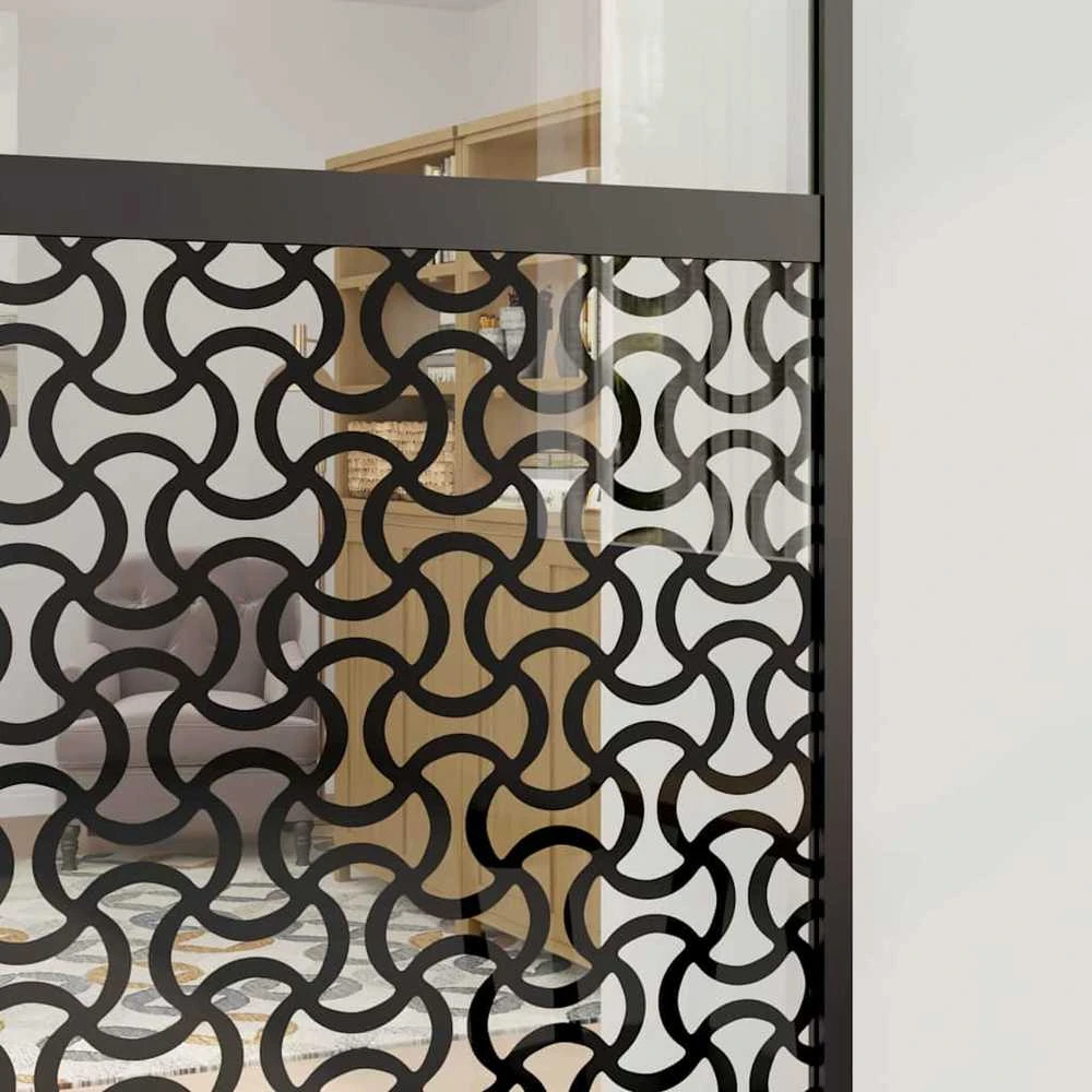 Stiklinės durys 76 x 2 x 205 cm Aliuminis Juoda