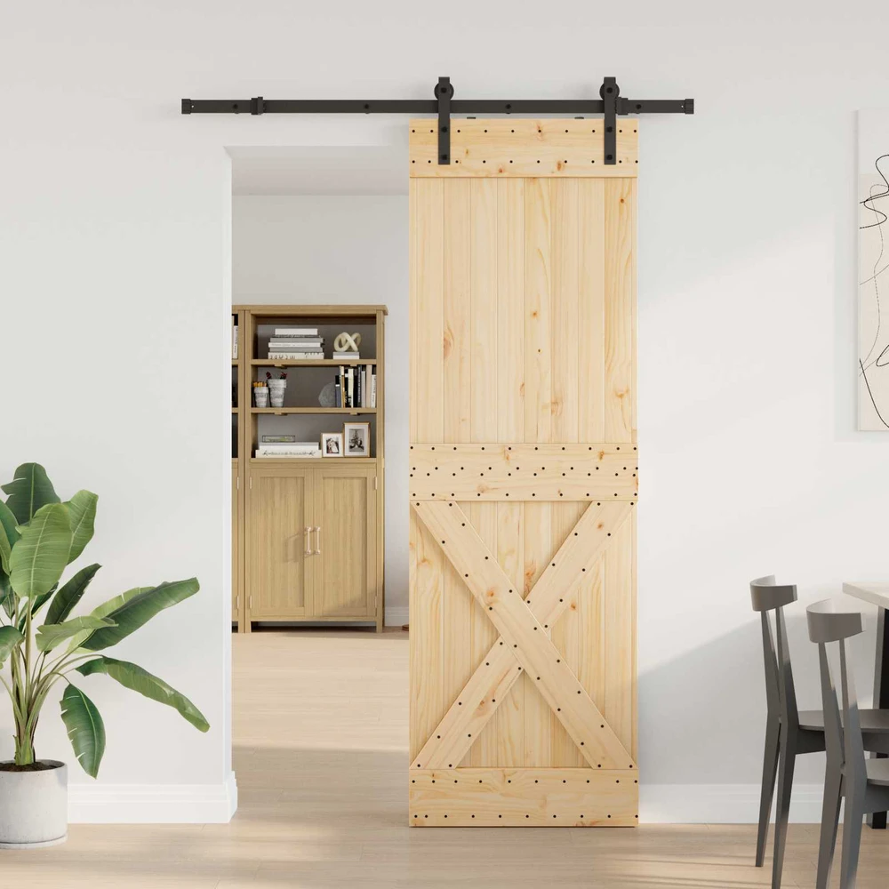 Slankios durys NARVIK 70 x 210 cm (152,5 cm) Natūrali ir juoda