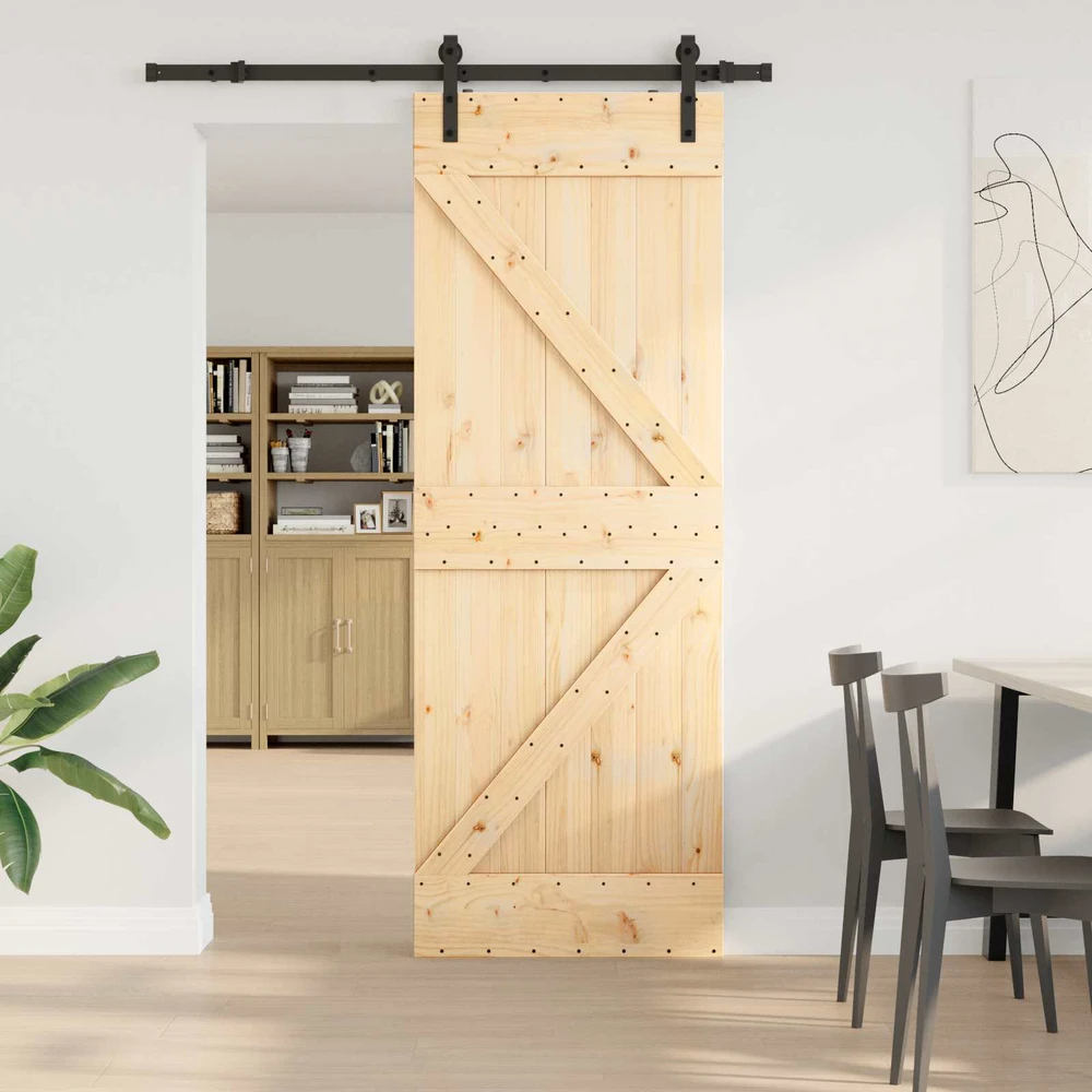 Slankios durys NARVIK 70 x 210 cm (152,5 cm) Natūrali ir juoda