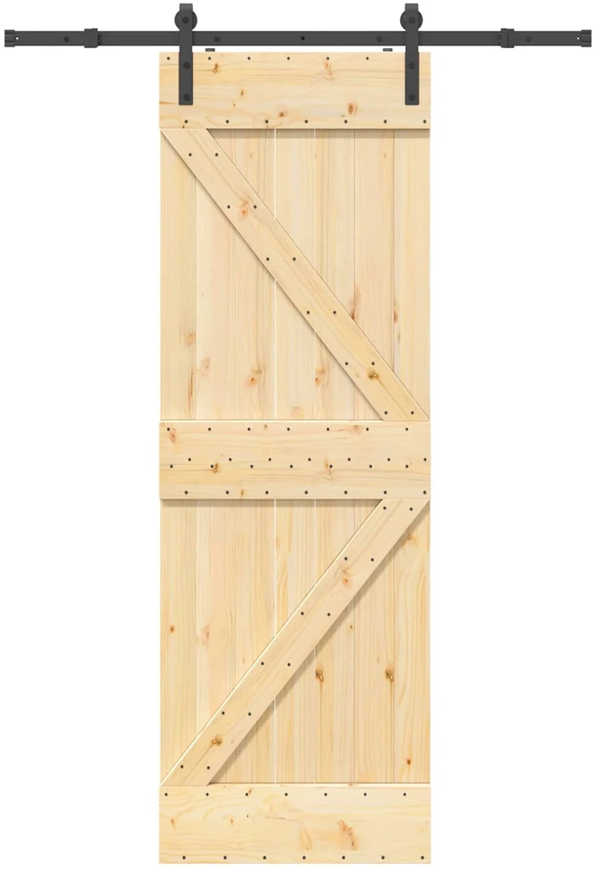 Slankios durys NARVIK 70 x 210 cm (152,5 cm) Natūrali ir juoda