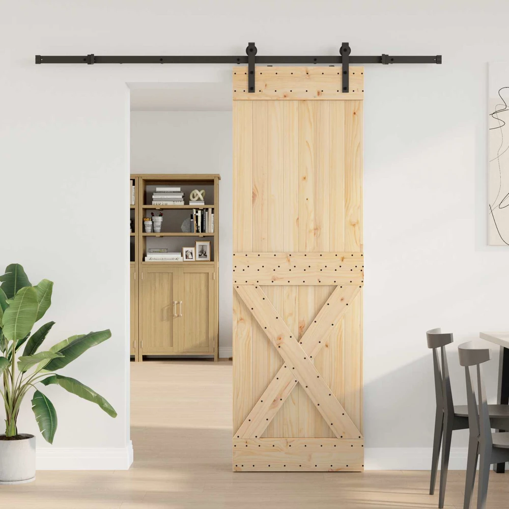Slankios durys NARVIK 70 x 210 cm (213,5 cm) Natūrali ir juoda