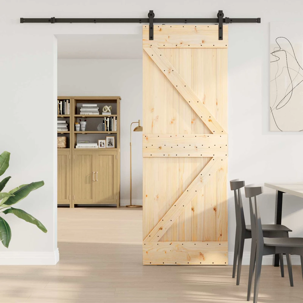 Slankios durys NARVIK 70 x 210 cm (213,5 cm) Natūrali ir juoda