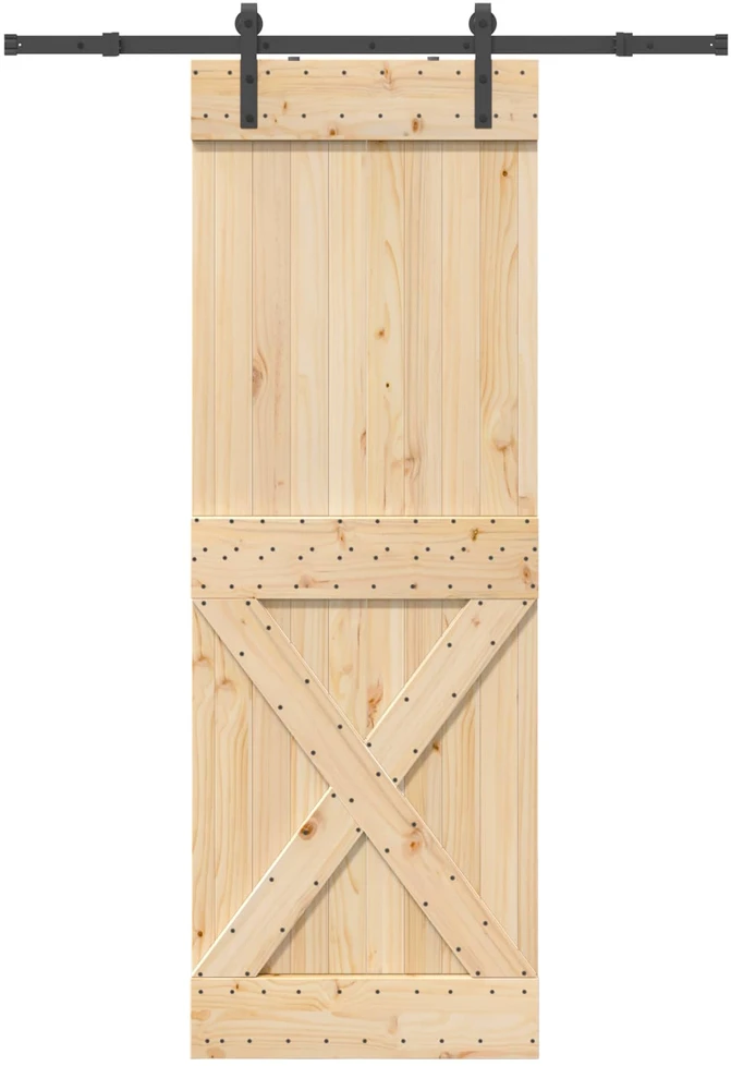 Slankios durys NARVIK 80 x 210 cm (152,5 cm) Natūrali ir juoda
