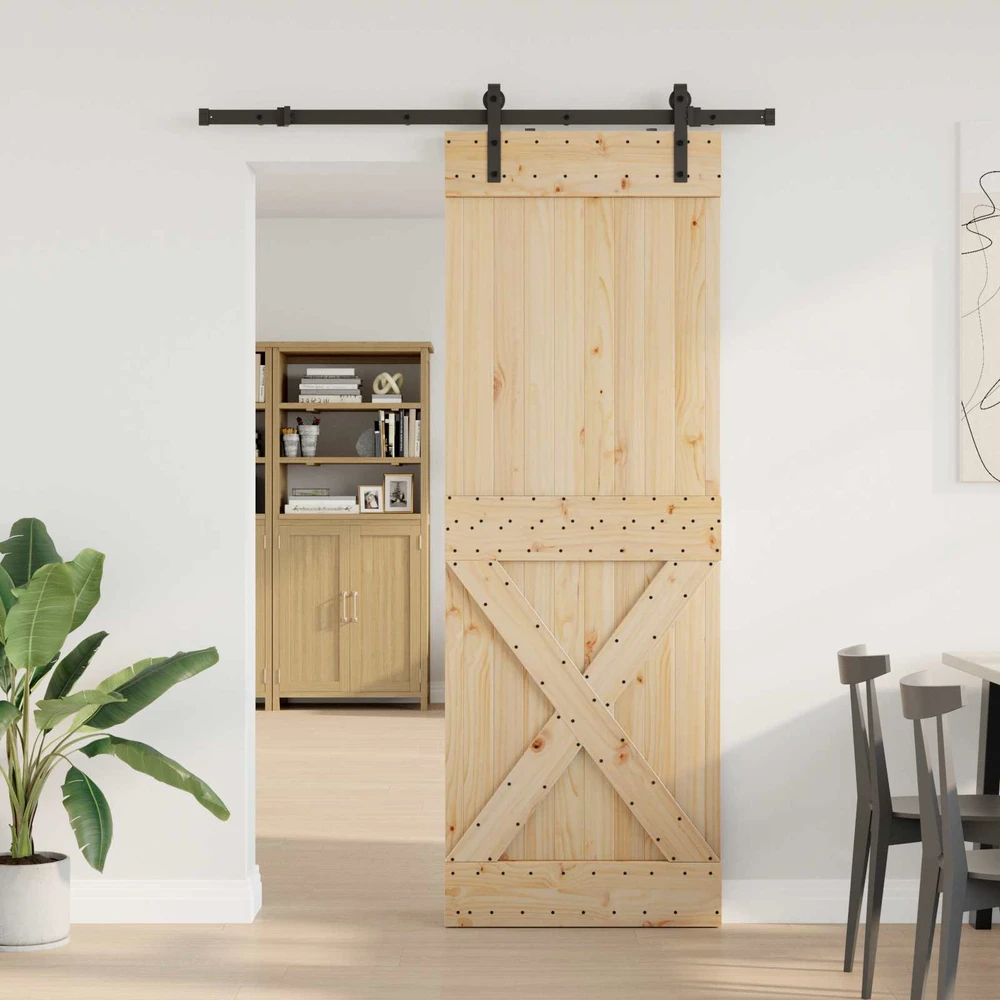 Slankios durys NARVIK 80 x 210 cm (152,5 cm) Natūrali ir juoda
