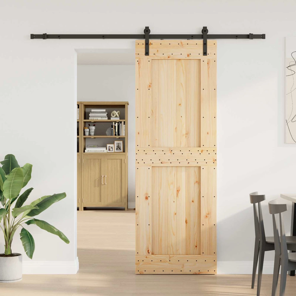 Slankios durys NARVIK 80 x 210 cm (213,5 cm) Natūrali ir juoda