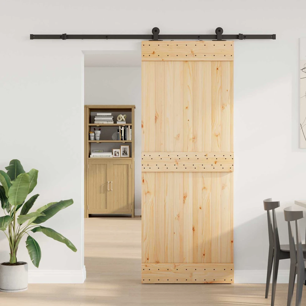 Slankios durys NARVIK 80 x 210 cm (213,5 cm) Natūrali ir juoda