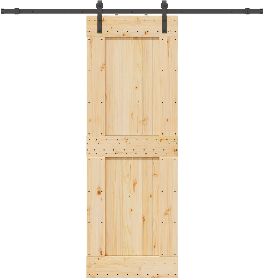 Slankios durys NARVIK 80 x 210 cm (213,5 cm) Natūrali ir juoda