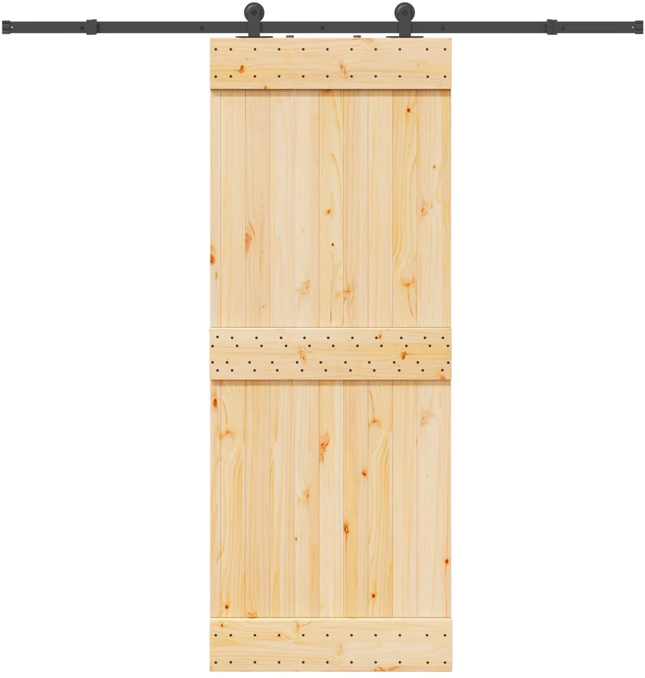Slankios durys NARVIK 80 x 210 cm (213,5 cm) Natūrali ir juoda