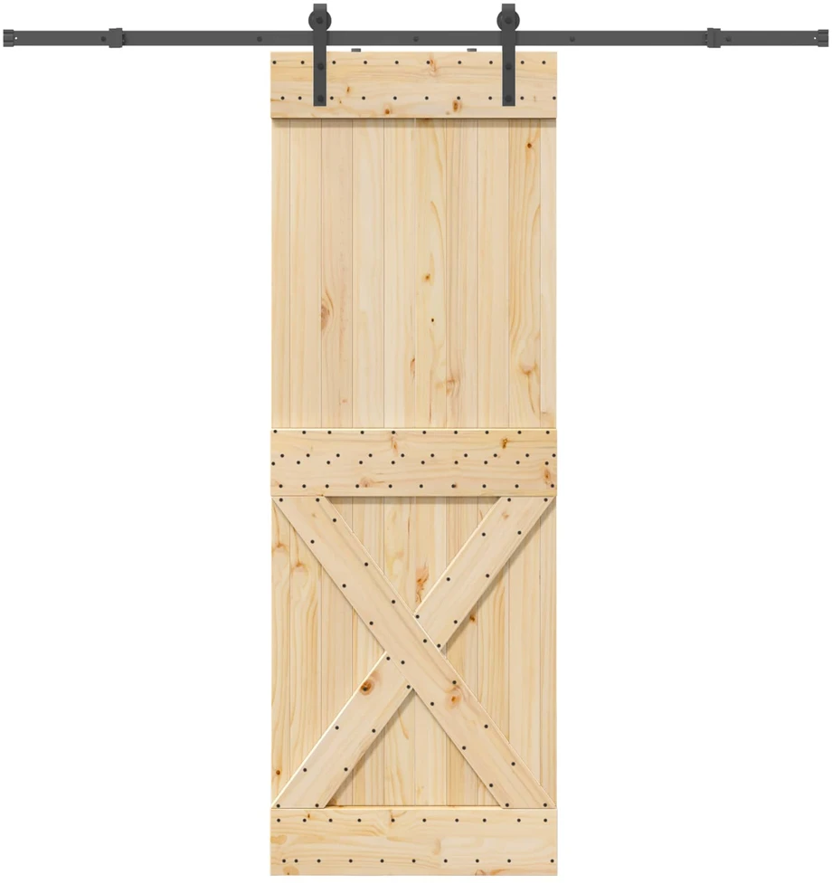 Slankios durys NARVIK 80 x 210 cm (213,5 cm) Natūrali ir juoda