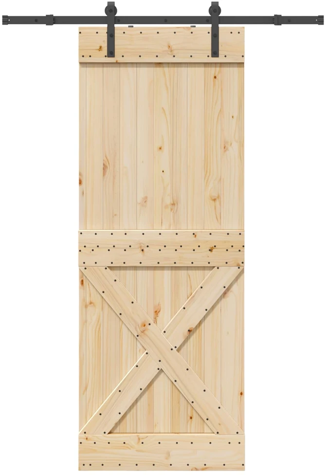 Slankios durys NARVIK 85 x 210 cm (152,5 cm) Natūrali ir juoda